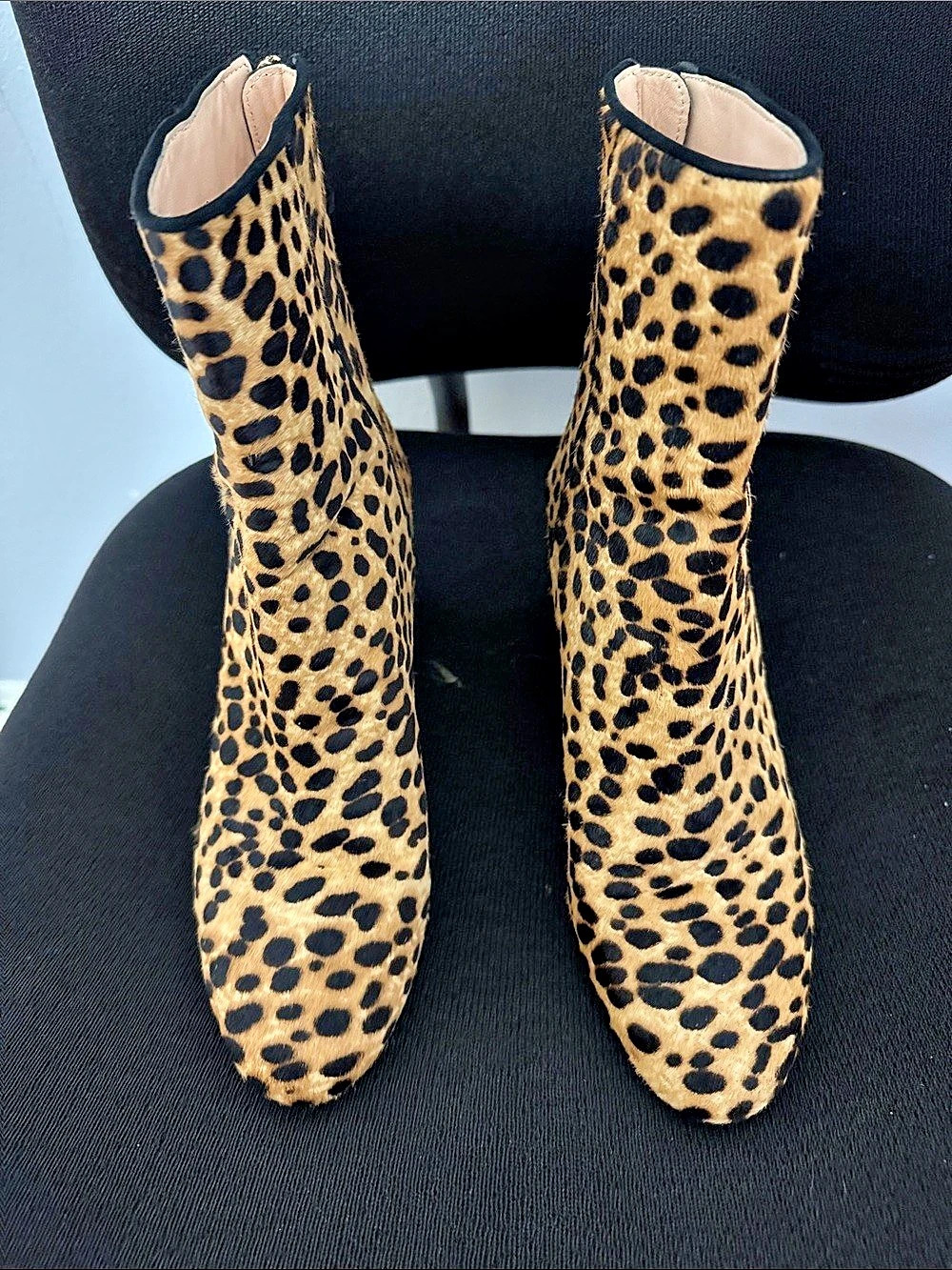 J. Crew Sadie Ankle Boots in Leopard Calf Hair Sadie Leopard Calf Hair Ankle siz